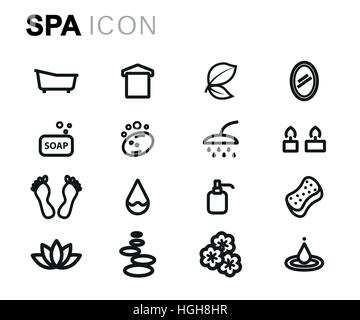 Vektor-Linie Spa Icons set auf weißem Hintergrund Stock Vektor