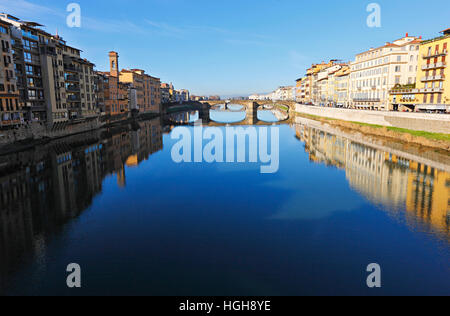 Brücken über den Fluss Arno in Florenz, Toskana, Italien Stockfoto