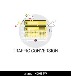 Conversion Marketing Optimierung Verkehrssymbol Stock Vektor