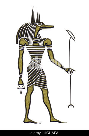 Anubis-Gott des alten Ägypten - Gott von Beerdigungen, Tod, den Toten und das Leben nach dem Tod Stockfoto