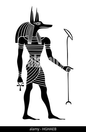 Anubis-Gott des alten Ägypten - Gott von Beerdigungen, Tod, den Toten und das Leben nach dem Tod Stockfoto