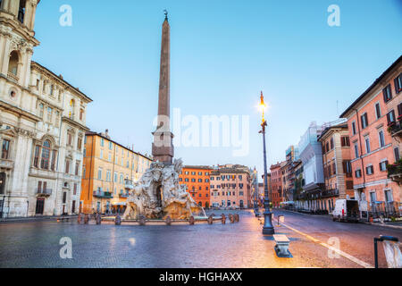 Piazza Navona in Rom, Italien in den frühen Morgenstunden Stockfoto