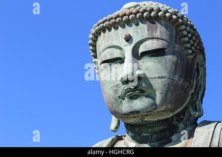 Nahaufnahme von der große Buddha von Kamakura, Japan Stockfoto