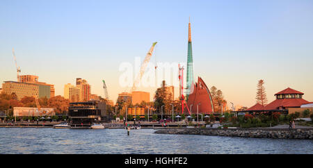 Die Bauarbeiten auf dem Elizabeth Quay Sanierung. Stockfoto