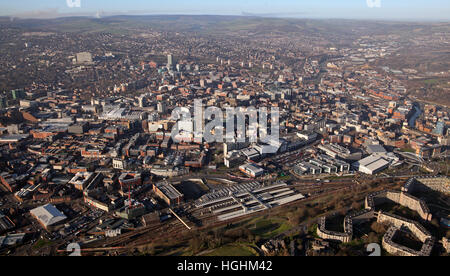 Blick auf die Skyline der Sheffield Stadtzentrum, South Yorkshire, Großbritannien Stockfoto