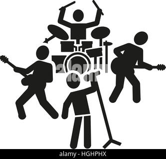 Rock Band Silhouette Stockfotografie Alamy