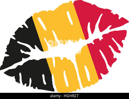 Belgische Flagge Kuss Stockfoto