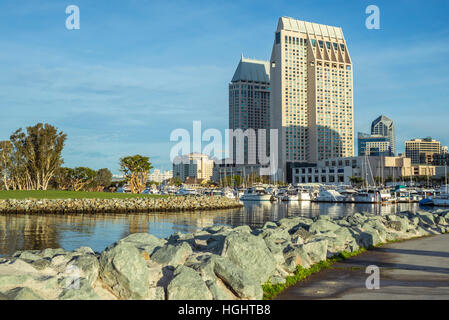 Embarcadero Marina Park, Innenstadt von Gebäuden. San Diego, Kalifornien. Stockfoto