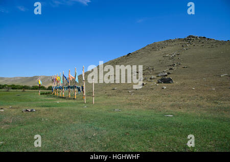 Eine Pyramide Hügel am Baikalsee in Sibirien, eine rituelle Treffpunkt der burjatischen Schamanismus. Stockfoto