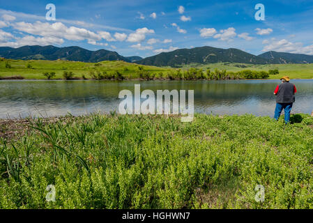 USA, Wyoming, Wolf, Eaton Ranch Angeln Stockfoto