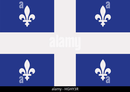 Flagge von Québec - Provinz von Kanada Stockfoto