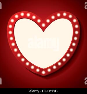 Happy Valentinstag Greeting Card leeren Herzen. Vektor-Illustration. Stock Vektor