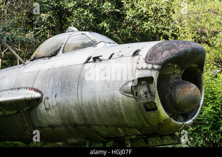 Nase des alten russischen MiG-15 Kampfjet Stockfoto