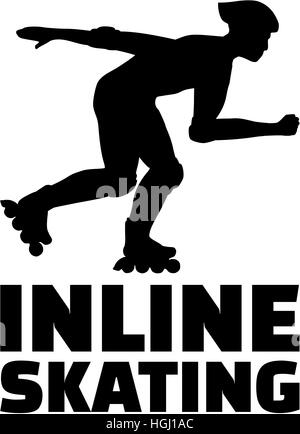 Inline-Skater mit Inline-skating Stockfoto