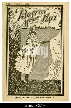 Antikes Theater-Programm von Boston Music Hall, Woche der 30. Juni 1902, in Boston, Massachusetts. Stockfoto
