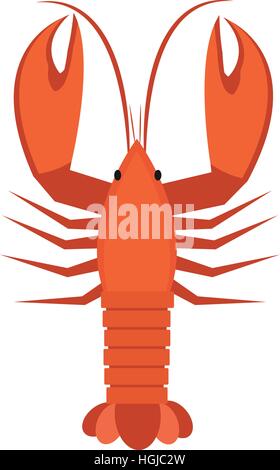 Langusten Symbol flach Stil. Hummer auf weißen Hintergrund isoliert. Vektor-Illustration, ClipArt-Grafiken. Stock Vektor