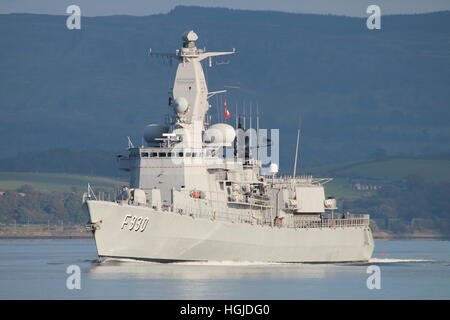 BNS Leopold ich (F930), Karel Doorman-Klasse Fregatten der belgischen Marine, zu Beginn der Übung Joint Warrior 16-2 Stockfoto