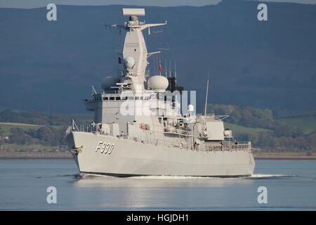 BNS Leopold ich (F930), Karel Doorman-Klasse Fregatten der belgischen Marine, zu Beginn der Übung Joint Warrior 16-2 Stockfoto