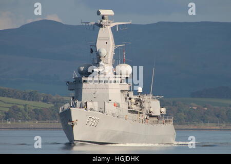 BNS Leopold ich (F930), Karel Doorman-Klasse Fregatten der belgischen Marine, zu Beginn der Übung Joint Warrior 16-2 Stockfoto