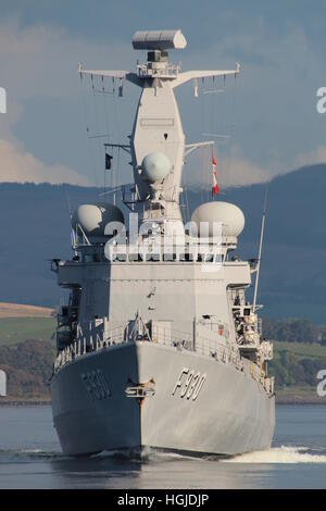 BNS Leopold ich (F930), Karel Doorman-Klasse Fregatten der belgischen Marine, zu Beginn der Übung Joint Warrior 16-2 Stockfoto