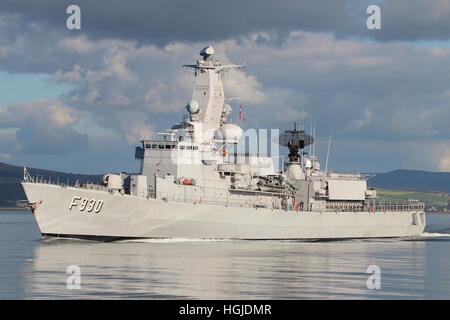 BNS Leopold ich (F930), Karel Doorman-Klasse Fregatten der belgischen Marine, zu Beginn der Übung Joint Warrior 16-2 Stockfoto