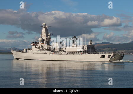 BNS Leopold ich (F930), Karel Doorman-Klasse Fregatten der belgischen Marine, zu Beginn der Übung Joint Warrior 16-2 Stockfoto