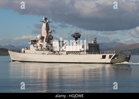 BNS Leopold ich (F930), Karel Doorman-Klasse Fregatten der belgischen Marine, zu Beginn der Übung Joint Warrior 16-2 Stockfoto