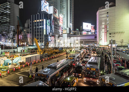 Baustelle, Shibuya Station westlichen Eingangsbereich, Shibuya, Tokyo, Japan Stockfoto