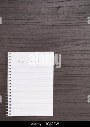 Desktop, Spiralblock, Liste Stockfoto