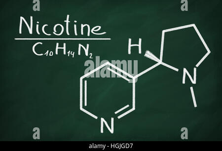 Strukturmodell des Nikotin an die Tafel. Stockfoto