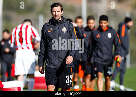 La Manga Club, Spanien. 22. Januar 2017. Freundschaftsspiel zwischen FC Shakhtar Donetsk Vs KS Cracovia im La Manga Club. Im Bild Darijo Srna © ABEL F. ROS/Alamy Live News Stockfoto