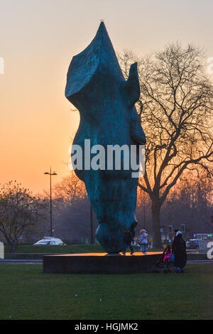 Marble Arch, London, UK. 22. Januar 2017. Die Sonne geht im Marble Arch im Zentrum von London. Bildnachweis: Matthew Chattle/Alamy Live-Nachrichten Stockfoto