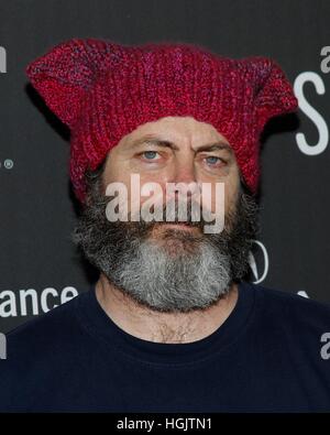 Park City, USA. 21. Januar 2017. Nick Offerman im Ankunftsbereich für 'The Hero' Premiere beim Sundance Film Festival 2017, The Library Theater, Park City. Bildnachweis: James Atoa/Everett Collection/Alamy Live-Nachrichten Stockfoto
