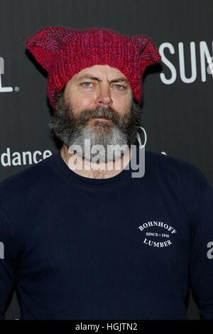 Park City, USA. 21. Januar 2017. Nick Offerman im Ankunftsbereich für 'The Hero' Premiere beim Sundance Film Festival 2017, The Library Theater, Park City. Bildnachweis: James Atoa/Everett Collection/Alamy Live-Nachrichten Stockfoto