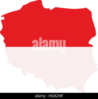Polen Karte mit Flagge Stockfoto