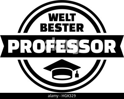 Weltweit besten Professor. Schaltfläche "deutsche". Stockfoto