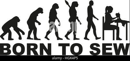 Nähen-Evolution - geboren, um zu nähen Stockfoto