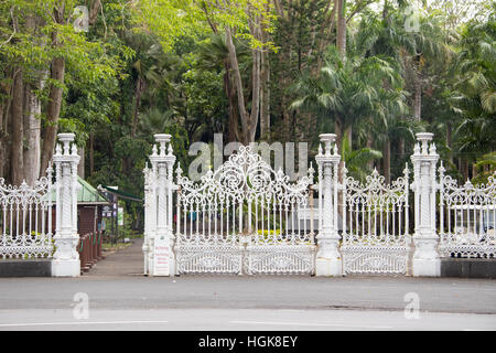 Historisches Eingangstor, Sir Seewoosagur Ramgoolam Botanic Garden Pamplemousses, Mauritius Stockfoto