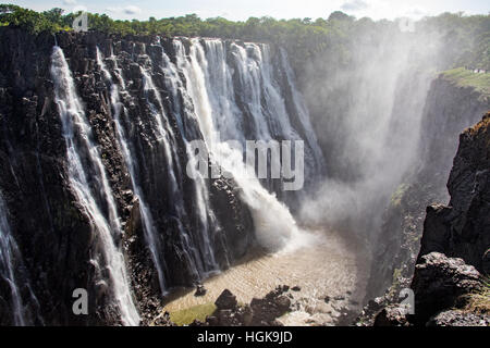 Victoria Falls, Sambia und Simbabwe Grenze Stockfoto