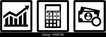 Steuerlichen Sie Berater Symbole - Diagramm, Rechner, Geld Stockfoto
