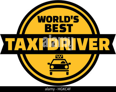 Weltweit beste Taxi-Fahrer-button Stockfoto