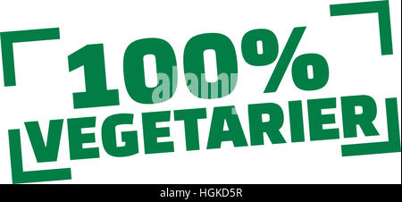 100 % vegetarische Stempel Deutsch Stockfoto