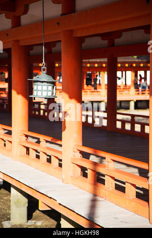 Detail der Itsukushima-Schrein auf der Insel Miyajima, Japan Stockfoto