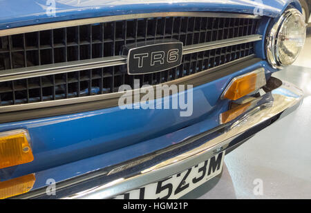 Frontgrill von einem Triumph TR6 Sportwagen, Großbritannien Stockfoto