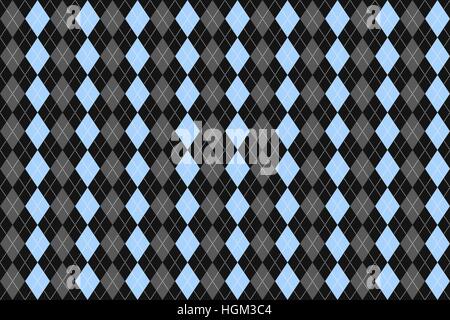 Klassisches Argyle nahtlose Muster für Textilien, Papier drucken. Vektor-Illustration. Blaugrau Stock Vektor