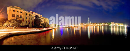 Stadt Zadar-Marina Abend Panoramablick, Dalmatien, Kroatien Stockfoto