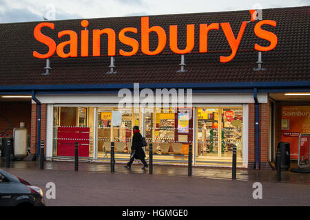 Harringay, London, UK. 11. Januar 2016. Sainsbury speichern Harringay. Sainsbury's Berichte Weihnachten Rekordumsatz von mehr als 1 Mrd. £ © Haria/Alamy Dinendra Live-Nachrichten Stockfoto