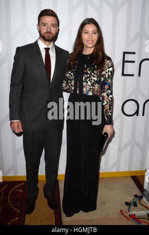 Los Angeles, Ca, USA. 10. Januar 2017. Justin Timberlake und Jessica Biel bei der Premiere von Electric Entertainment "The Book of Love" im The Grove am 10. Januar 2017 in Los Angeles, Kalifornien. © David Edwards/Medien Punch/Alamy Live-Nachrichten Stockfoto