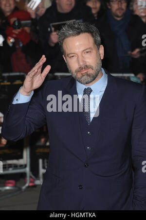 London, UK. 11. Januar 2017. Ben Affleck besucht die Europäische Premiere von "Live By Night" am BFI Southbank. Bildnachweis: Ferdaus Shamim/ZUMA Draht/Alamy Live-Nachrichten Stockfoto