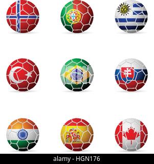 Soccer Ball Fahne auf einem weißen Hintergrund. Stock Vektor